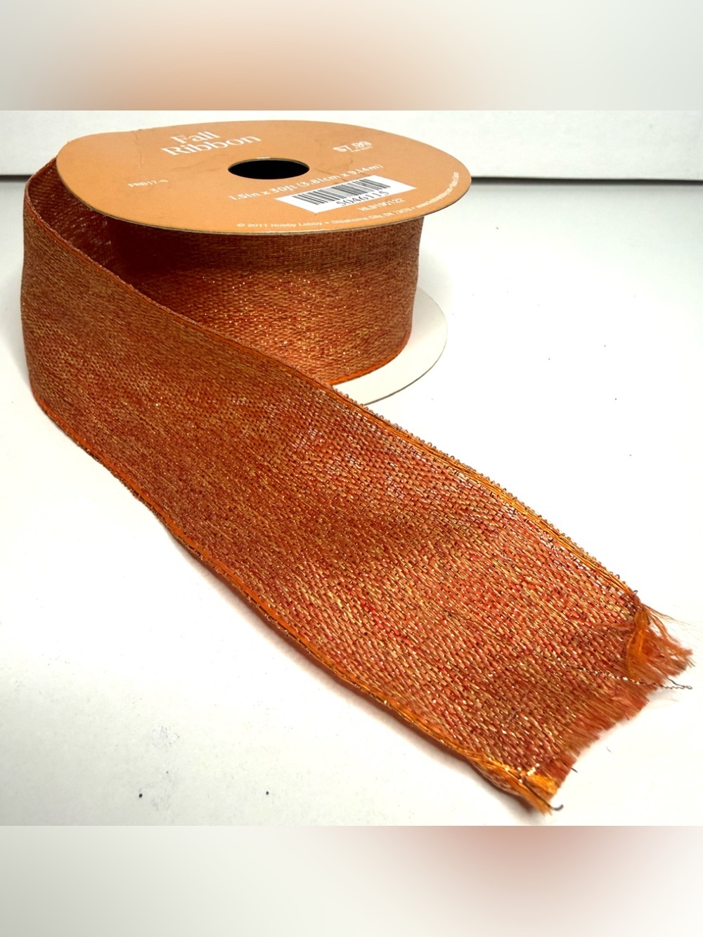 Hobby Lobby Metallic Orange Mesh Garland Ribbon